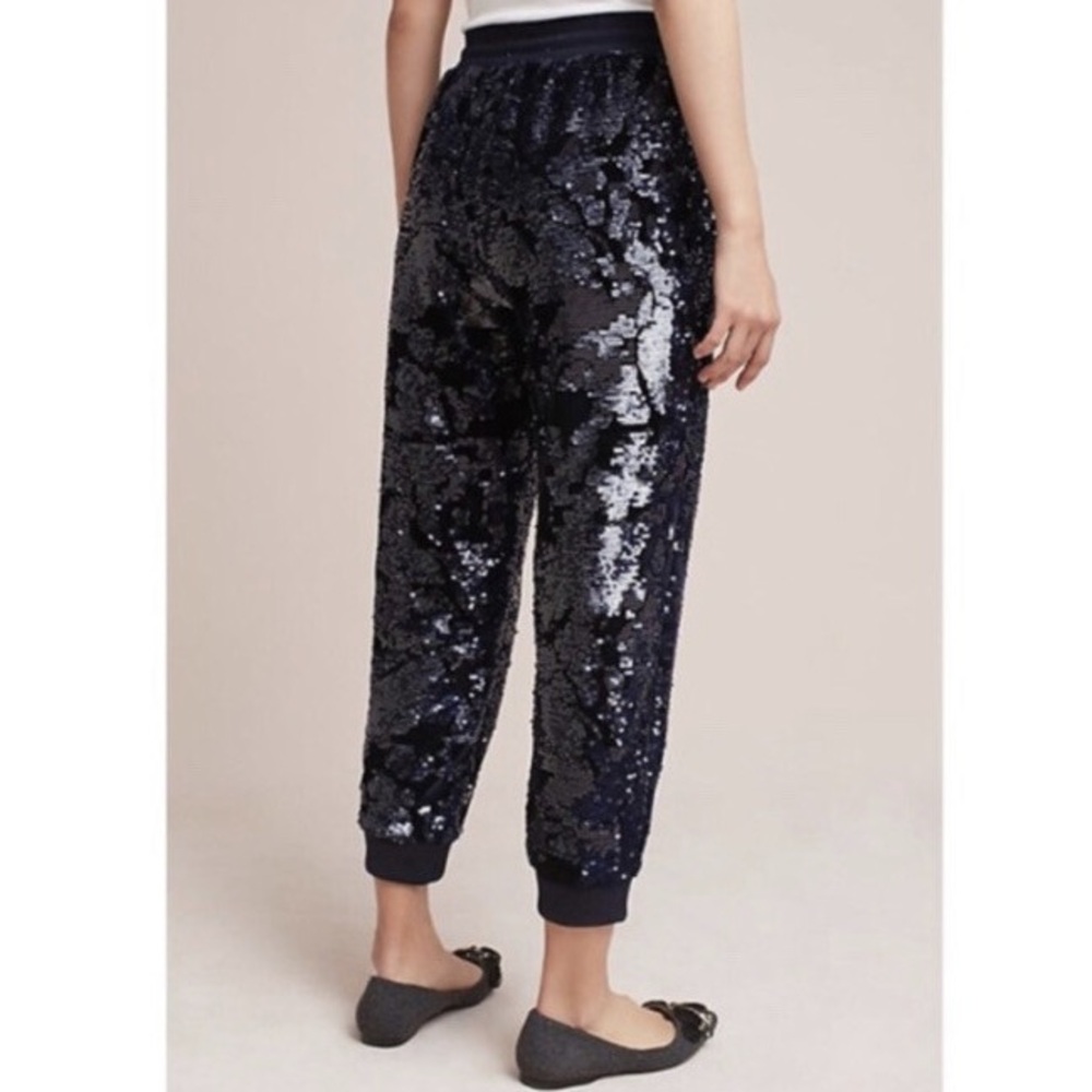 Anthropologie Sequin Drawstring Jogger Pants | Statement - Picture 6 of 10